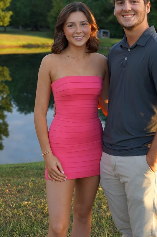 Strapless Bandage Bodycon Mini Dress