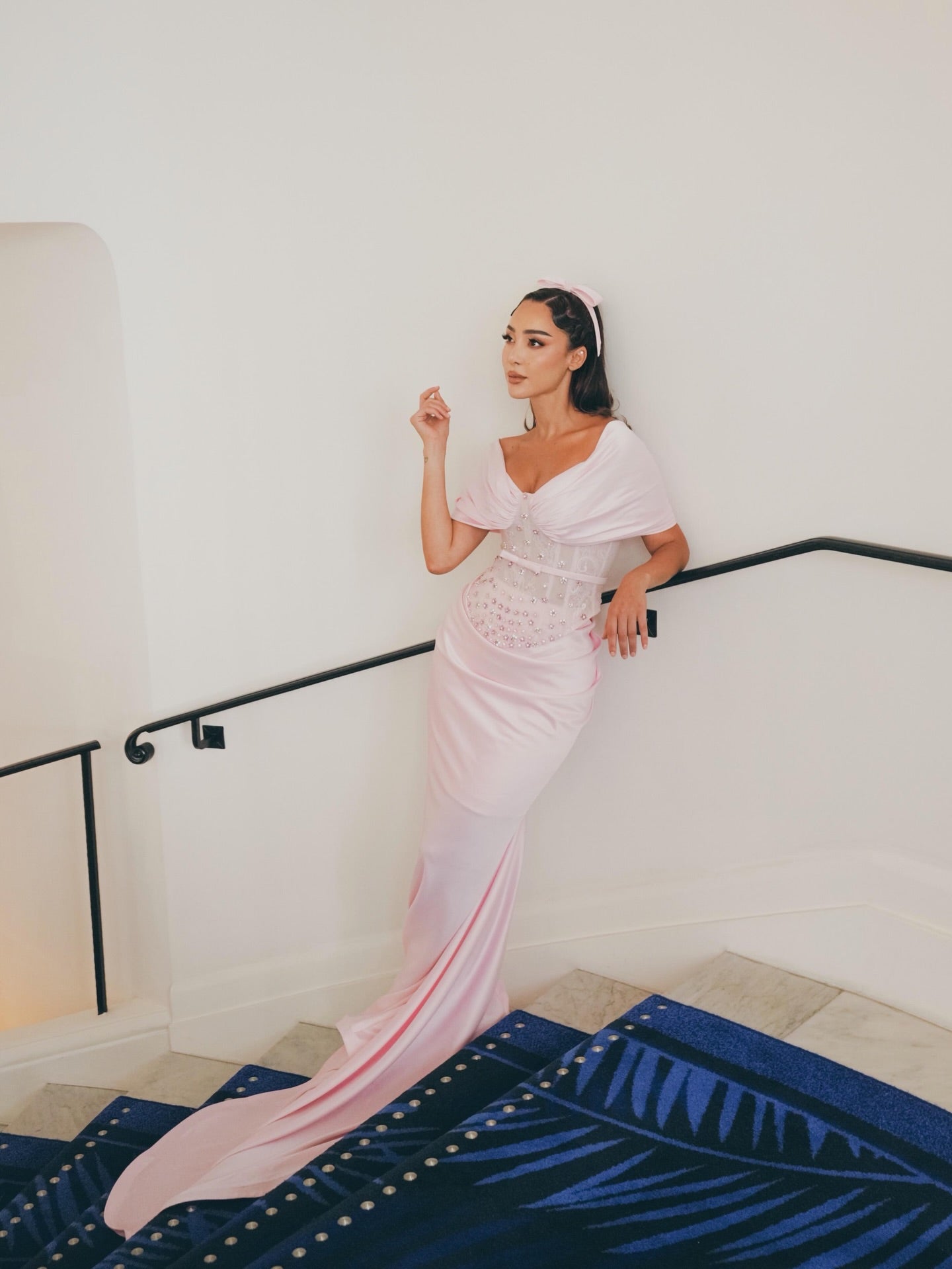 Off-the-Shoulder Mermaid Gown with Lace Corset