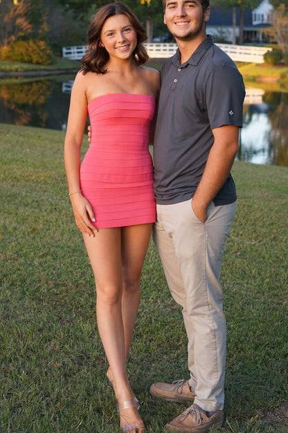 Strapless Bandage Bodycon Mini Dress