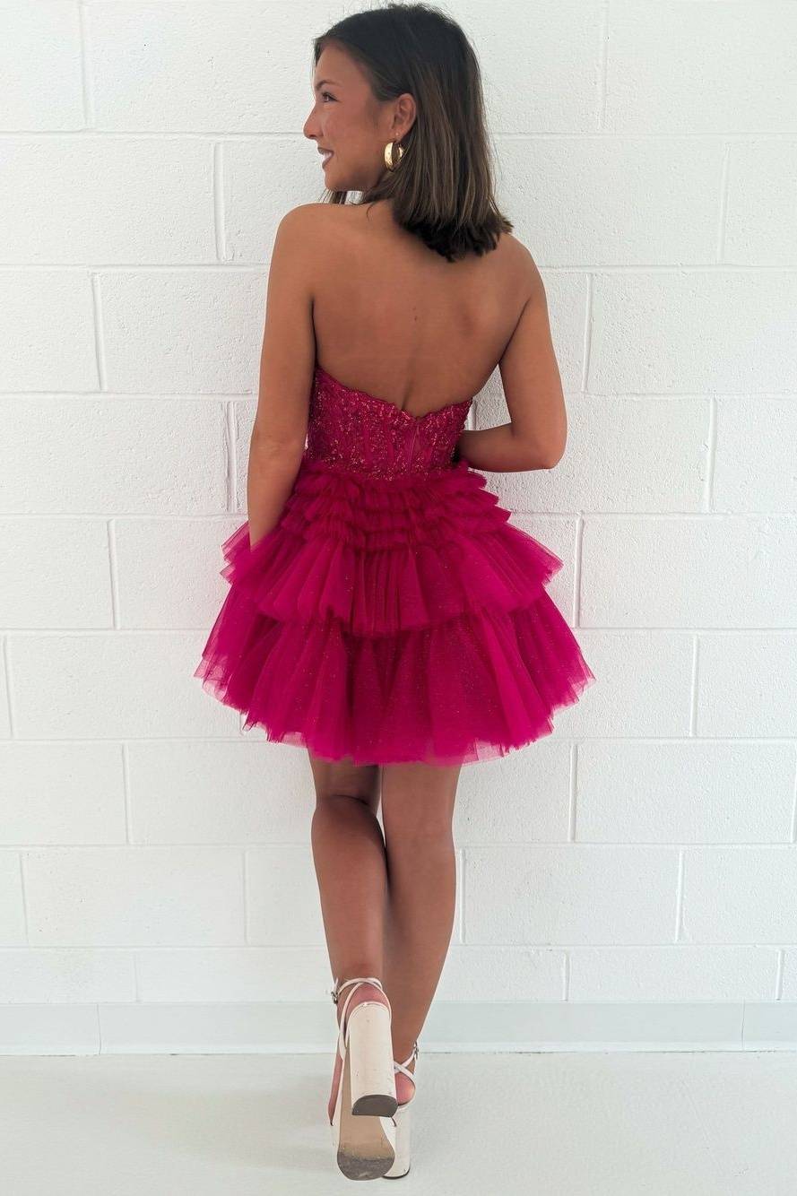 Tiered Tulle Halter Homecoming Dress