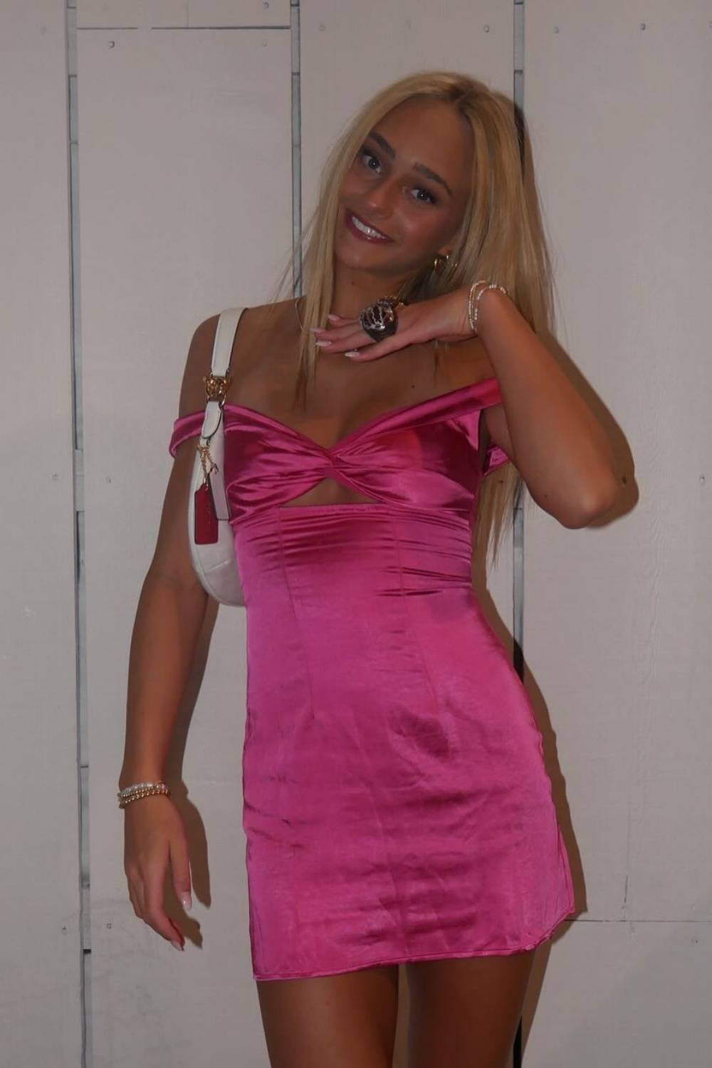Off-the-Shoulder Cut-Out A-Line Mini Dress