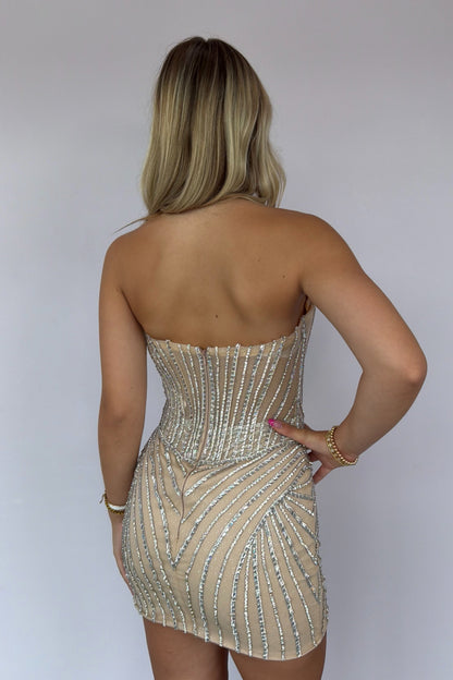 Corset Rhinestone Embellished Mini Dress