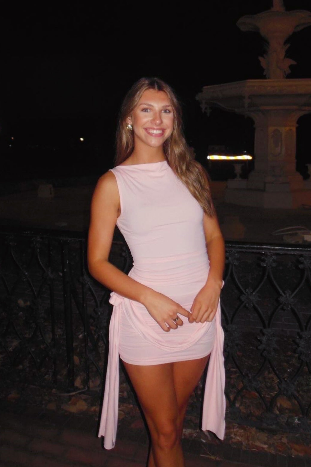 Sleeveless Ruched Bodycon Mini Dress with Side Draping
