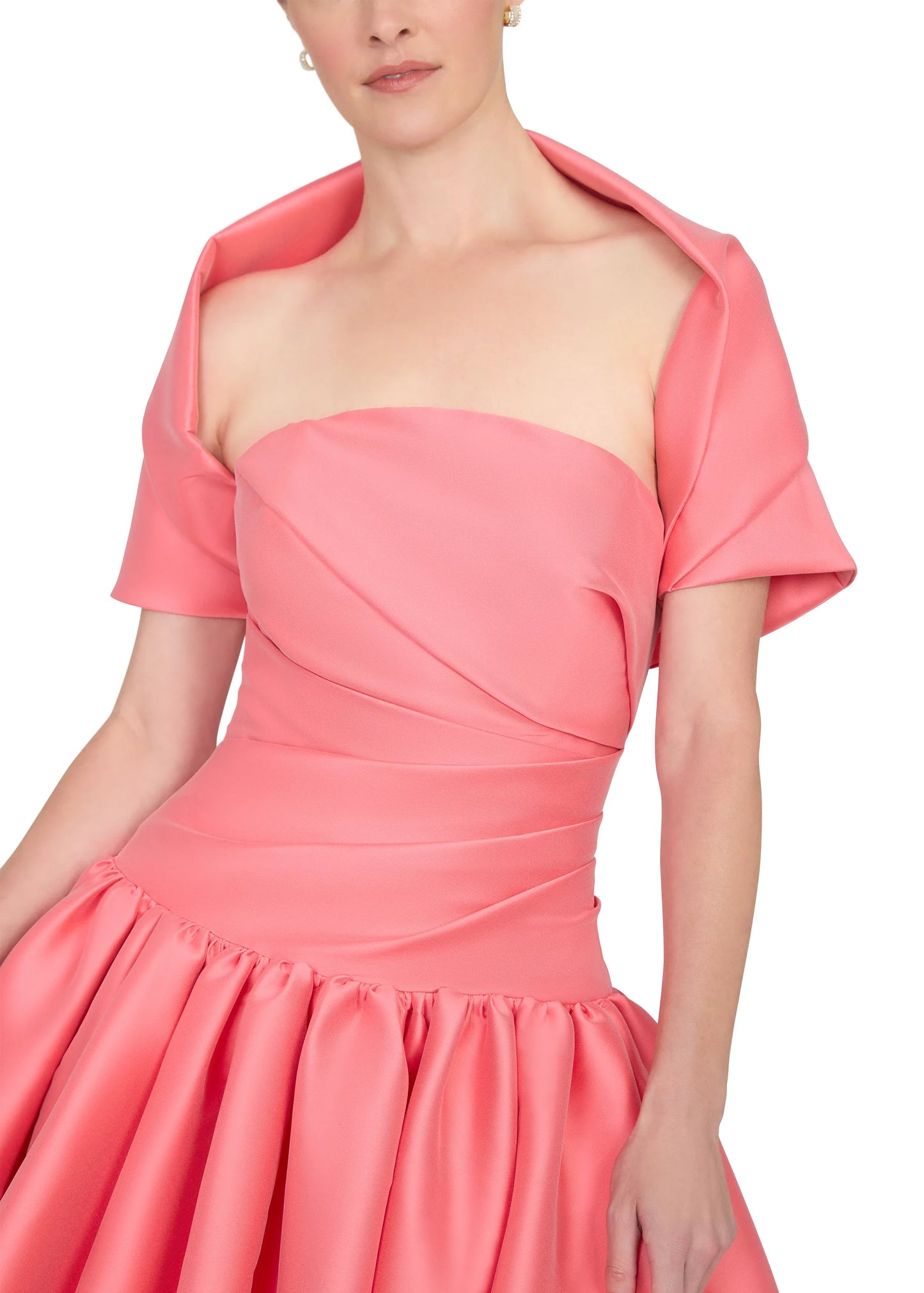 Fashion Half Sleeve Square Neck A-Line Ruffles Tea-Length Prom Dress
