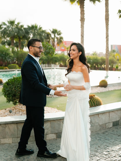 Lace Strapless Sleeveless Mermaid Wedding Dress