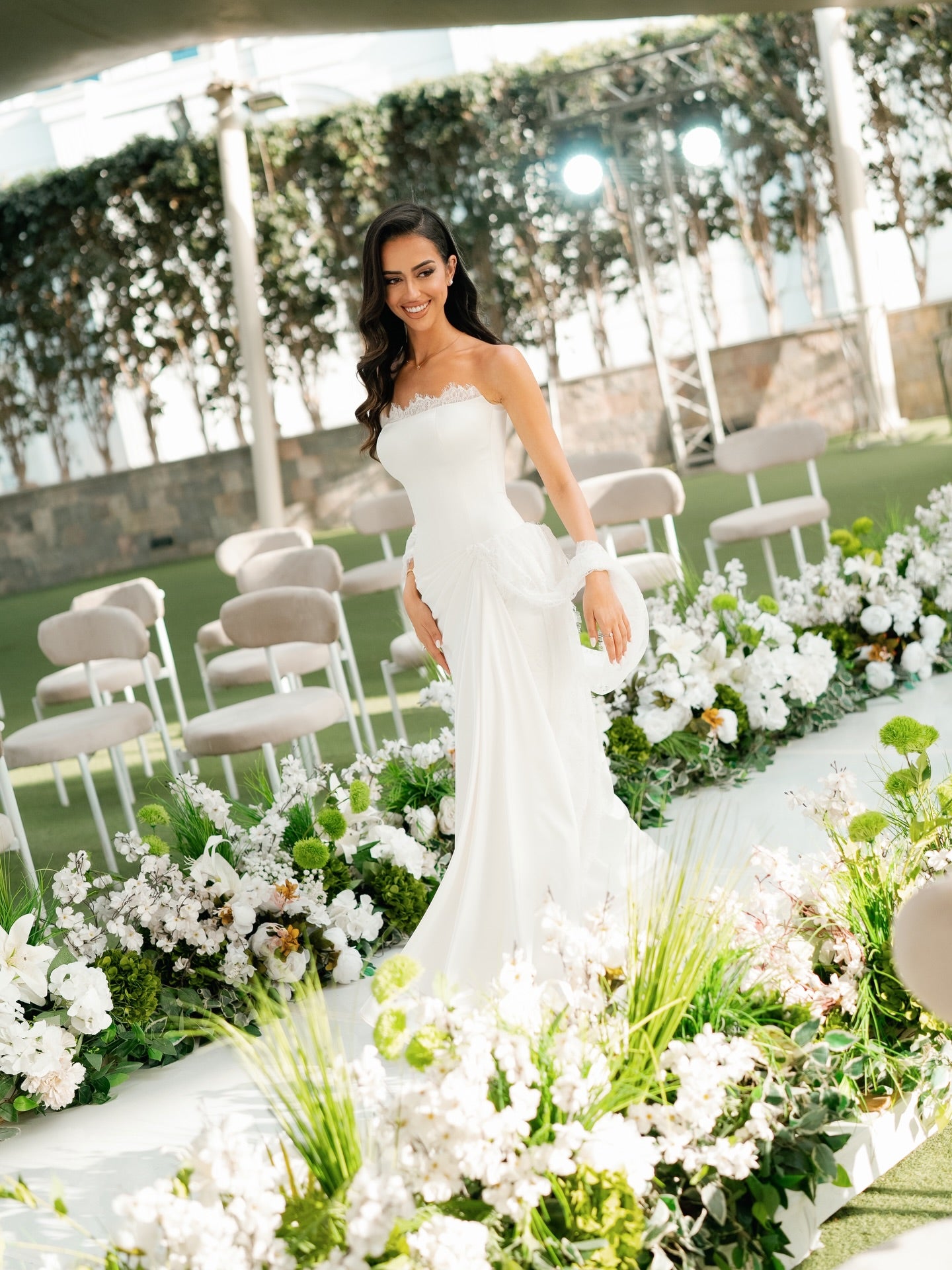 Lace Strapless Sleeveless Mermaid Wedding Dress