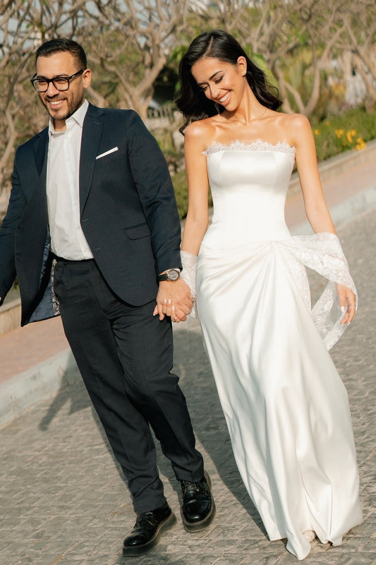 Lace Strapless Sleeveless Mermaid Wedding Dress