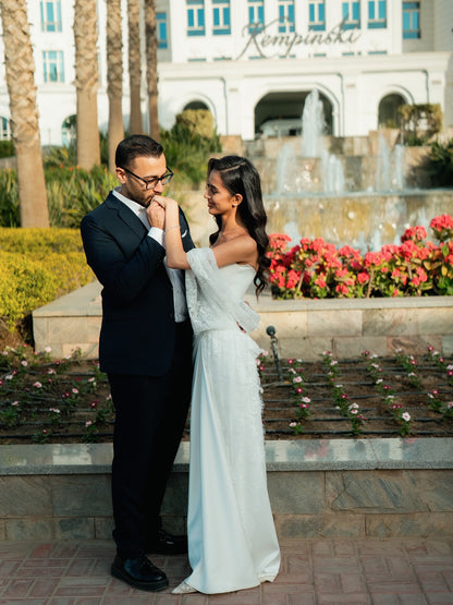 Lace Strapless Sleeveless Mermaid Wedding Dress