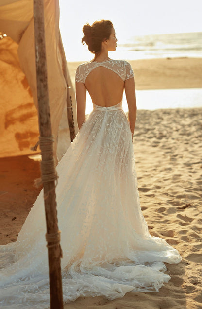 Blackless Shawl Sleeveless Mermaid Wedding Dress