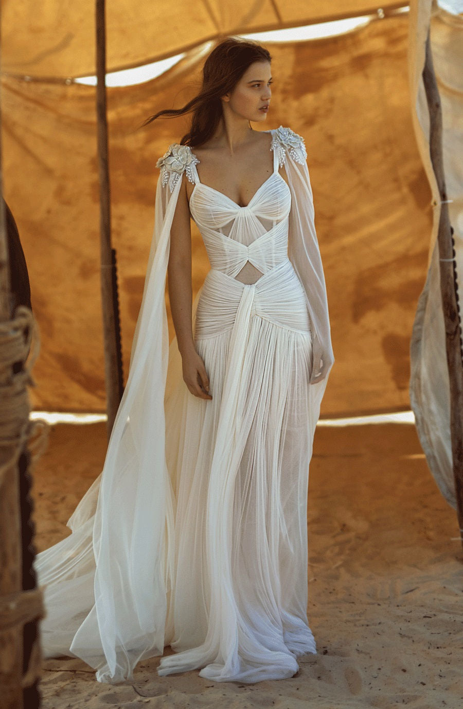 Blackless Shawl Sleeveless Mermaid Wedding Dress
