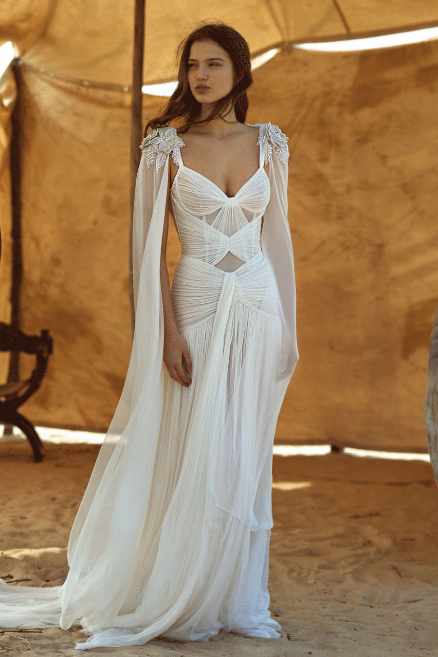 Blackless Shawl Sleeveless Mermaid Wedding Dress