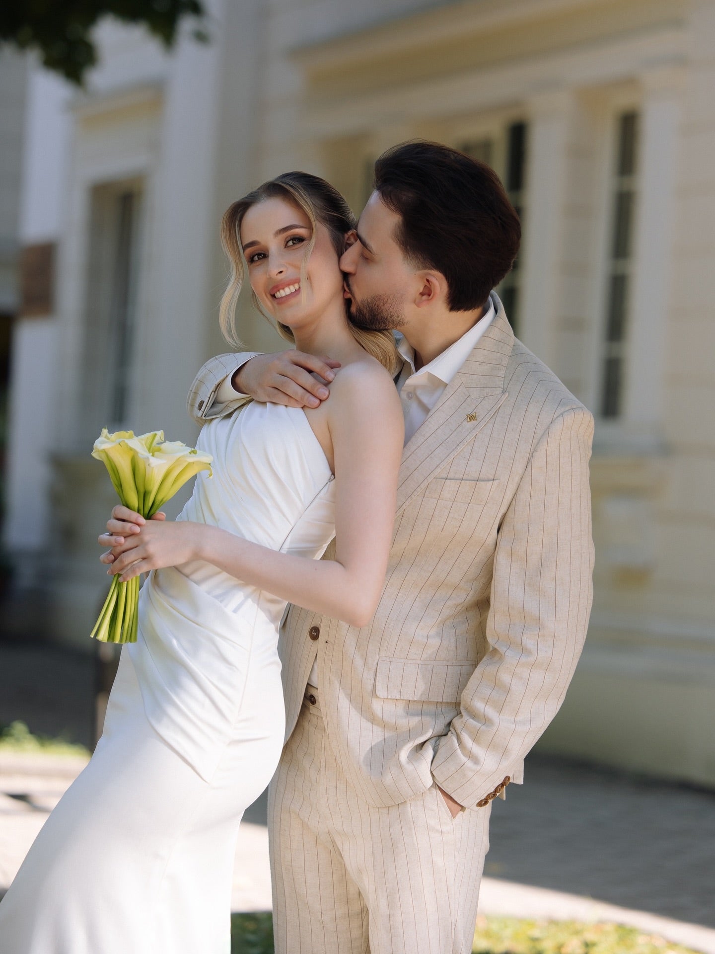 One Shoulder Sleeveless Mermaid Floor-Length Wedding Dress