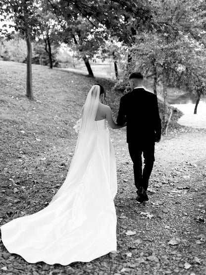Sweetheart Sleeveless A-Line Side Slit Floor-Length Wedding Dress