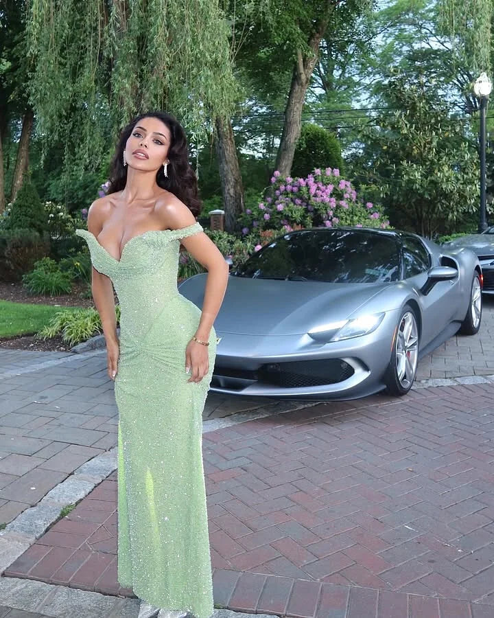 Sparkling Sage One Shoulder Beaded Sleeveless Pleated Prom Dress YK0690