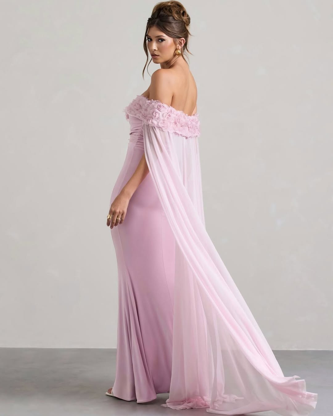 Miabel Off-The-Shoulder Sleeveless Strapless Square Mermaid Prom Dress With Handmade Flower