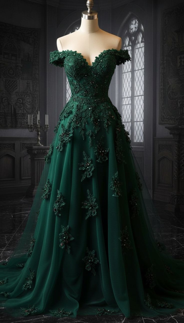 Vintage Emerald Green A Line With Lace Appliques For Women Party Dress