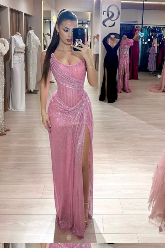 Strapless Sleeveless Mermaid Long Prom Dress With High Split
