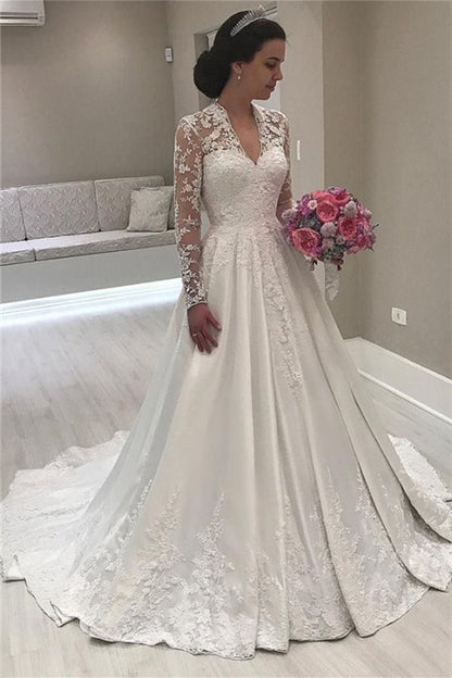 New Arrival Long Sleeves Sweetheart Mermaid Wedding Dress With Lace Appliques
