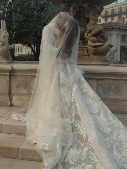 sweetheart Lace Long Sleeve A-Line Floor-Length Wedding Dress