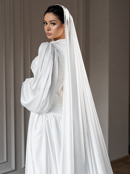 Elegant Long Sleeve Mermaid Floor-Length Wedding Dress