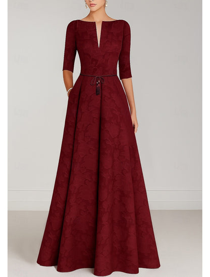 Formal 3/4 Sleeve A-Line Evening Dress Mother of the Bride Dresses