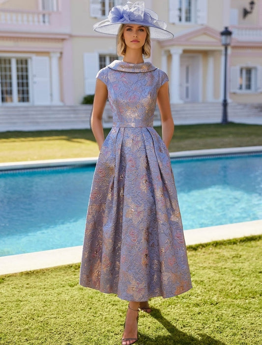 Backless Sleeveless Floral Print Flowers A-Line Ankle-Length Evening Dress