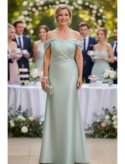 Off the Shoulder Sleeveless Mermaid Simple Evening Dress
