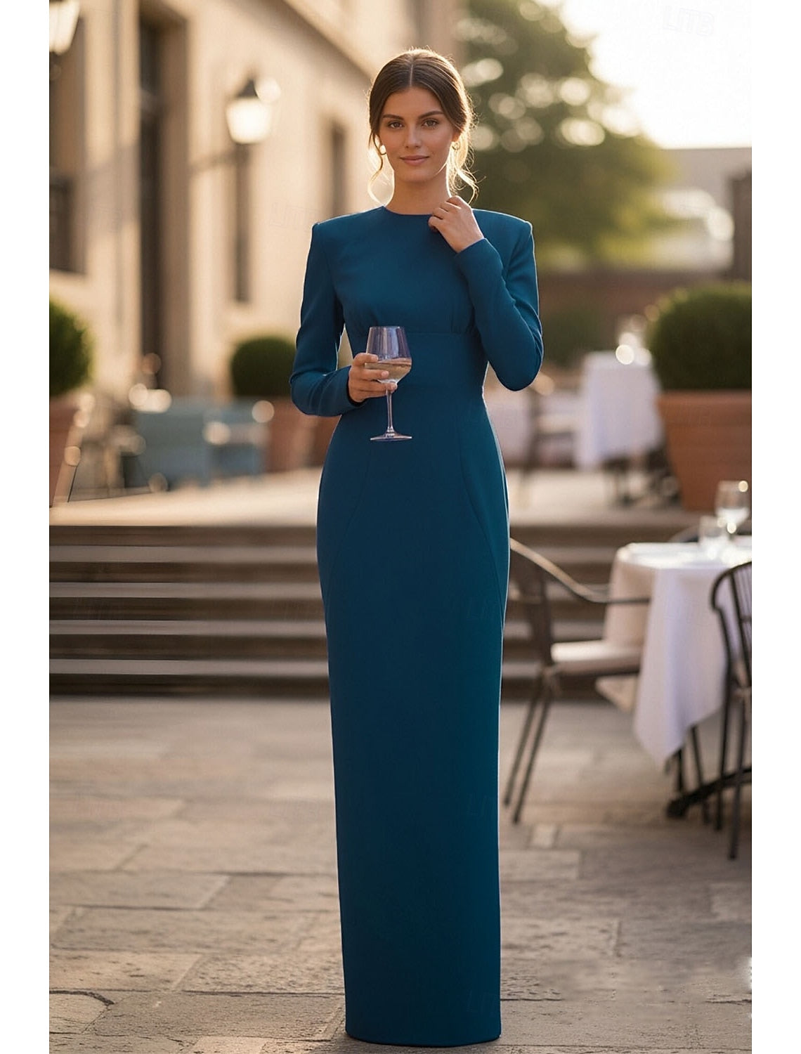 O-Neck Long Sleeve Mermaid Formal Mother of the Bride Dresses