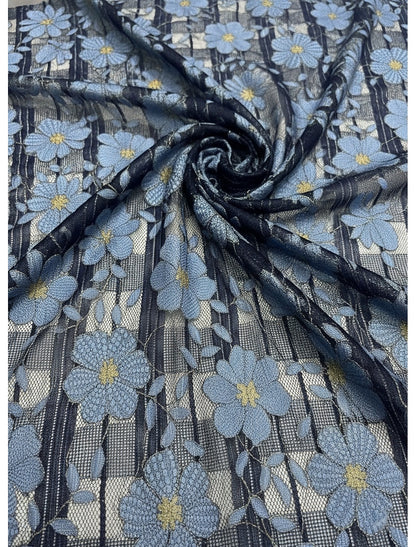 Floral Print Flowers 3/4 Sleeve Court Train Evening Dress