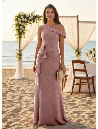 One Shoulder Sleeveless Ruffle Mermaid Mother of the Bride Dresses