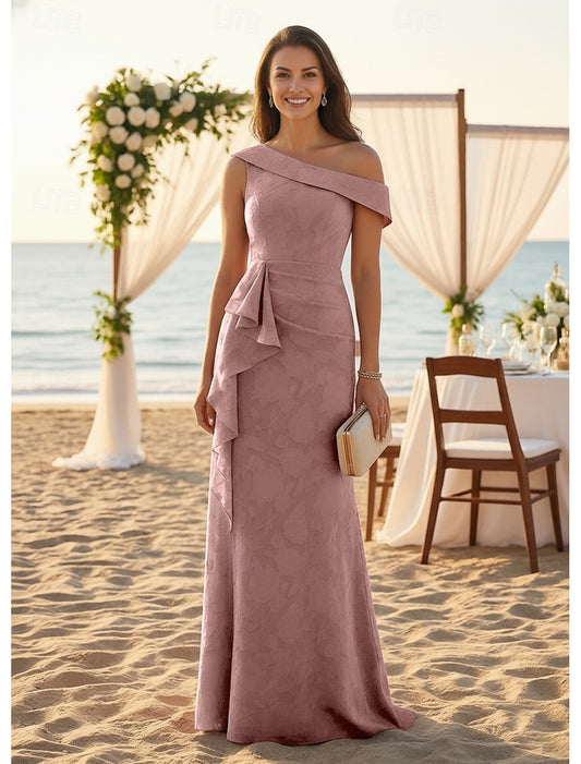 One Shoulder Sleeveless Ruffle Mermaid Mother of the Bride Dresses