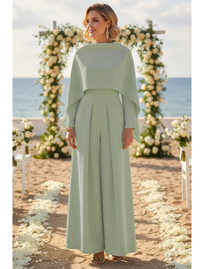 Long Sleeve Formal Pantsuits Evening Dress Mother of the Bride Dresses