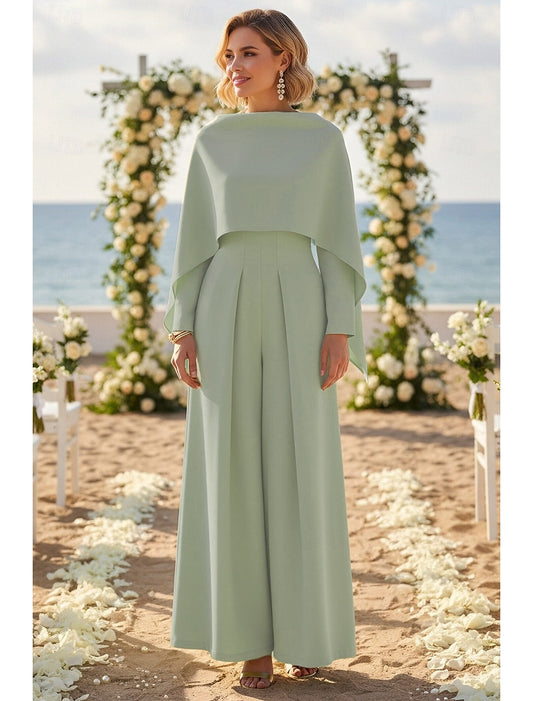 Long Sleeve Formal Pantsuits Evening Dress Mother of the Bride Dresses