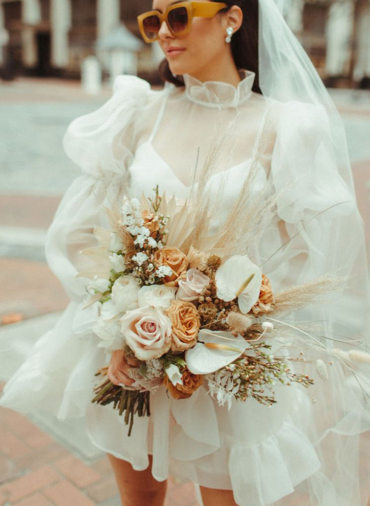 Long Sleeves Mini White Short Summer Wedding Dresses