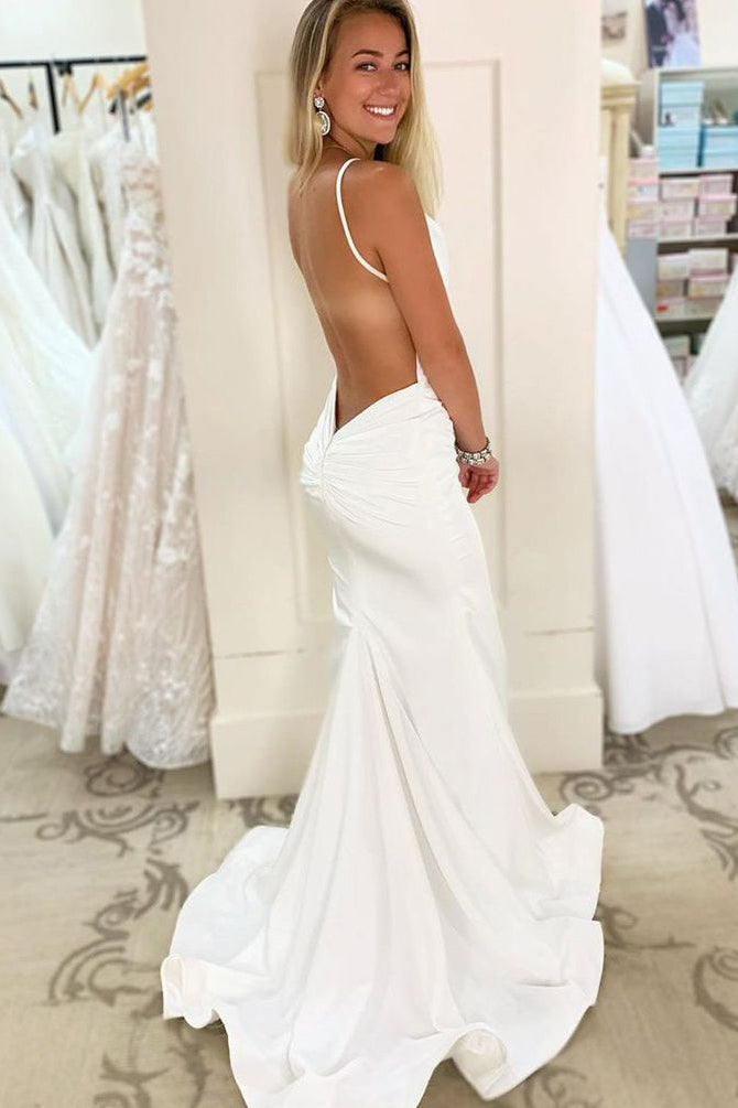 Low Back Mermaid Fitted Wedding Dresses