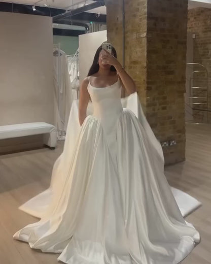 Strapless Sleeveless A-Line Floor-Length Wedding Dress