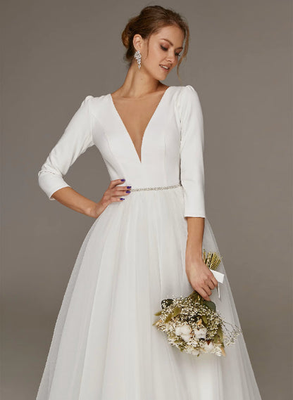 Short Wedding Dresses Sleeves