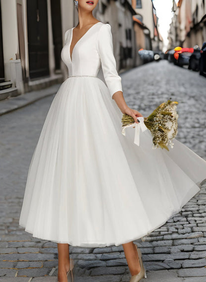 Short Wedding Dresses Sleeves