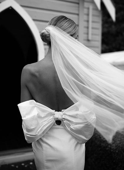 Strapless Sleeveless Ankle-Length Wedding Dresses Bows