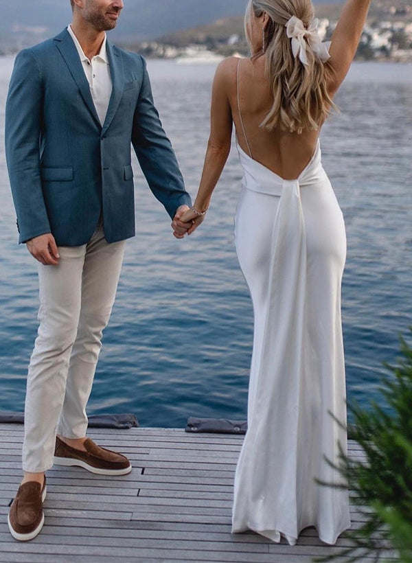 V-Neck Sleeveless Floor-Length Wedding Dresses