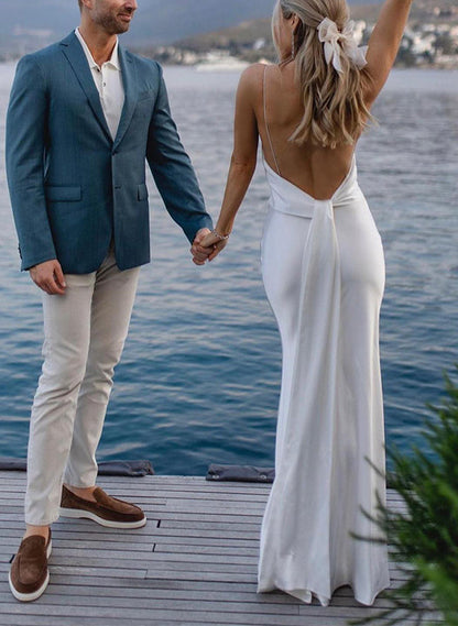 V-Neck Sleeveless Floor-Length Wedding Dresses