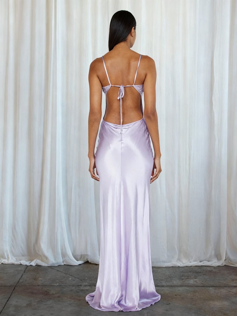 Scoop Neck Pink Sheath Satin Long Prom Dress